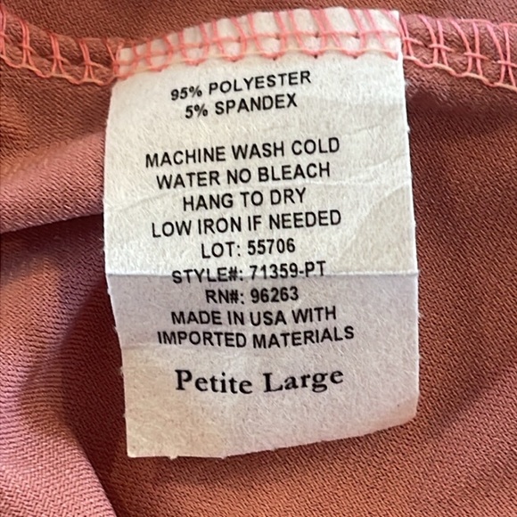 Tiffany & Grey Petite Women’s Pink Sleeveless Blouse - Size L - Picture 7 of 7